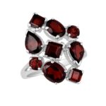Garnet 925 Sterling Silver Ring (REXT6-119)