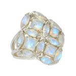 Rainbow Moonstone 925 Sterling Silver Ring (REXT6-113)