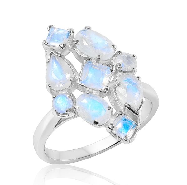 Rainbow Moonstone 925 Sterling Silver Ring (REXT6-116)