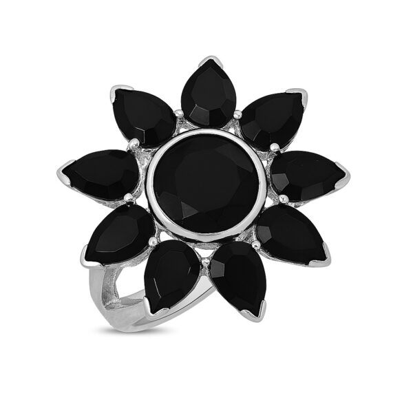 Black Onyx 925 Sterling Silver Ring (REXT6-110)