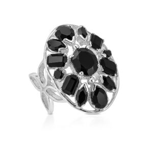 Black Onyx 925 Sterling Silver Ring (REXT6-85)