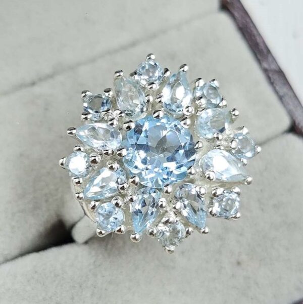 Blue Topaz 925 Sterling Silver Ring (REXT6-93) - Image 2