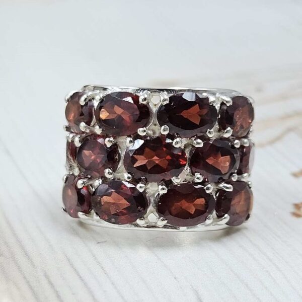 Garnet 925 Sterling Silver Ring (REXT6-101) - Image 2