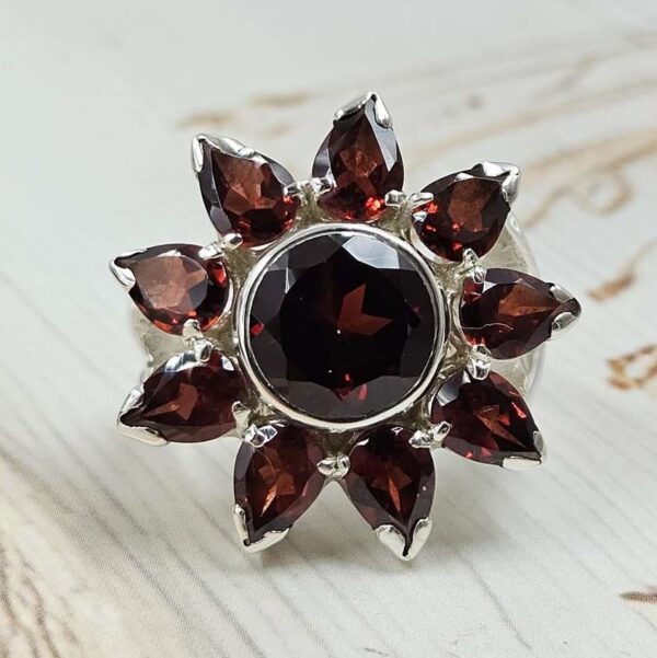 Garnet 925 Sterling Silver Ring (REXT6-108) - Image 3