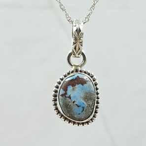 Golden Hills Turquoise 1" 925 Sterling Silver Pendant (REXT45-104)