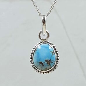 Golden Hills Turquoise 0.6" 925 Sterling Silver Pendant (REXT45-110)