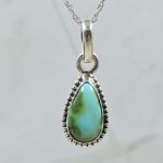 Sonoran Gold Turquoise 0.75" 925 Sterling Silver Pendant (REXT45-121)