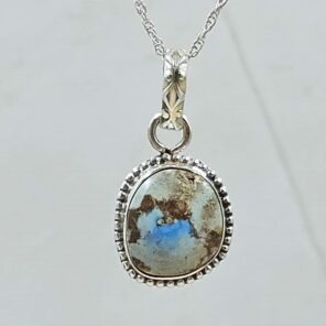 Golden Hills Turquoise 0.75" 925 Sterling Silver Pendant (REXT45-114)