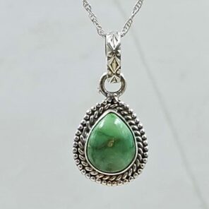 Sonoran Gold Turquoise 0.75" 925 Sterling Silver Pendant (REXT45-122)