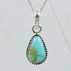 Sonoran Gold Turquoise 0.75" 925 Sterling Silver Pendant (REXT45-123)