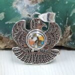 Eagle Spiny Oyster Turquoise 1" 925 Sterling Silver Pendant (REXT10-23)