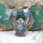 Kingman Turquoise 1.5" 925 Sterling Silver Southwest Pendant (RS61-499)