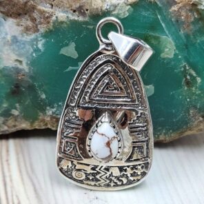 Wild Horse Jasper 1.25" 925 Sterling Silver Southwest Pendant (RSB2-184)
