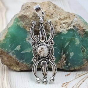 Wild Horse Jasper 2" 925 Sterling Silver Southwest Pendant (RSB2-188)