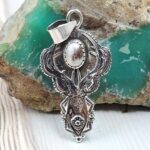 Wild Horse Jasper 1.75" 925 Sterling Silver Deer Pendant (RSB2-203)