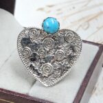 Southwest Kingman Turquoise 925 Sterling Silver Ring (REXT10-41)