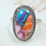 Pink Dahlia Turquoise Size US 9 925 Sterling Silver Ring (RS24-126)
