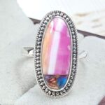 Pink Dahlia Turquoise Size US 8 925 Sterling Silver Ring (RS24-128)