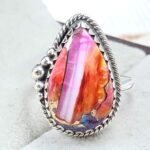 Pink Dahlia Turquoise Size US 7 925 Sterling Silver Ring (RS24-130)