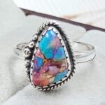 Pink Dahlia Turquoise Size US 9 925 Sterling Silver Ring (RS24-131)