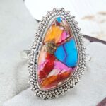 Pink Dahlia Turquoise Size US 9 925 Sterling Silver Ring (RS24-134)