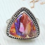Pink Dahlia Turquoise Size US 7 925 Sterling Silver Ring (RS24-138)