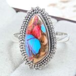 Pink Dahlia Turquoise Size US 10 925 Sterling Silver Ring (RS24-140)