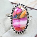 Pink Dahlia Turquoise Size US 10 925 Sterling Silver Ring (RS24-141)