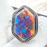 Pink Dahlia Turquoise Size US 10 925 Sterling Silver Ring (RS24-144)
