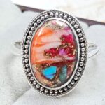 Pink Dahlia Turquoise Size US 9 925 Sterling Silver Ring (RS24-158)