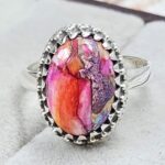 Pink Dahlia Turquoise Size US 6 925 Sterling Silver Ring (RS24-161)