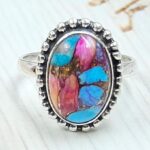 Pink Dahlia Turquoise Size US 7 925 Sterling Silver Ring (RS24-165)