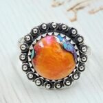 Pink Dahlia Turquoise Size US 9 925 Sterling Silver Ring (RS24-168)