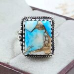 Ice Blue Dahlia Turquoise Size US 7 925 Sterling Silver Ring (REXT115-137)