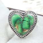 Green Dahlia Size US 9 925 Sterling Silver Ring (REXT116-108)