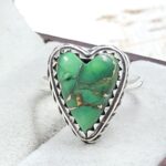 Green Dahlia Size US 7 925 Sterling Silver Ring (REXT116-90)