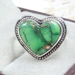 Green Dahlia Size US 8 925 Sterling Silver Ring (REXT116-99)