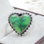 Green Dahlia Size US 7 925 Sterling Silver Ring (REXT116-93)