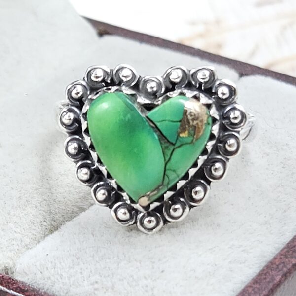 Green Dahlia Size US 9 925 Sterling Silver Ring (REXT116-107)