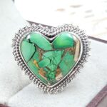 Green Dahlia Size US 8 925 Sterling Silver Ring (REXT116-98)