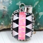 Aurora Opal Checkerboard 1" 925 Sterling Silver Pendant (REXT16-100)