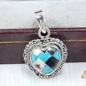 White Buffalo Mohave Turquoise 0.75" 925 Sterling Silver Pendant (REXT115-212)