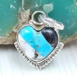 White Buffalo Mohave Turquoise 0.75" 925 Sterling Silver Pendant (REXT115-220)