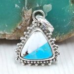 White Buffalo Mohave Turquoise 0.75" 925 Sterling Silver Pendant (REXT115-223)
