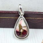 Red Rose Dahlia Turquoise 0.75" 925 Sterling Silver Pendant (REXT115-4)
