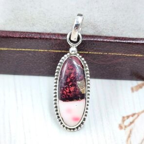 Red Rose Dahlia Turquoise 1" 925 Sterling Silver Pendant (REXT115-23)