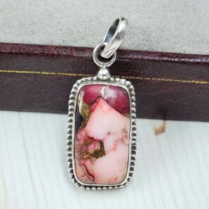 Red Rose Dahlia Turquoise 1" 925 Sterling Silver Pendant (REXT115-92)