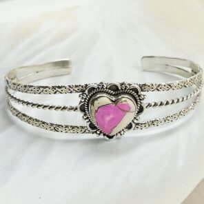 Cotton Candy Turquoise 925 Sterling Silver Bangle (RS48-34)