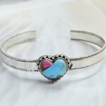 Cotton Candy Turquoise 925 Sterling Silver Bangle (RS48-35)