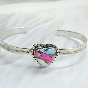 Cotton Candy Turquoise 925 Sterling Silver Bangle (RS48-30)